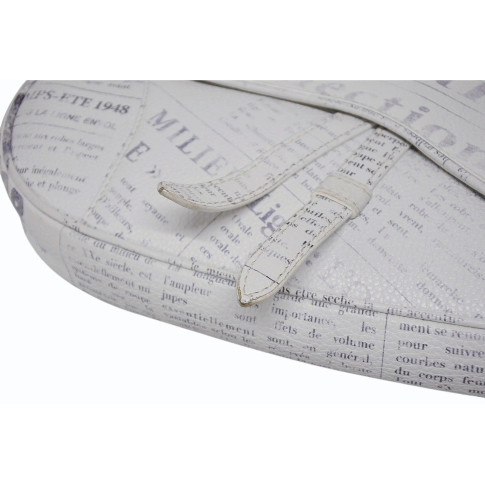 Dior Shoulder Calfskin Bag Christian Daniel Newspaper Arsham White Saddle - Picture 6 of 10